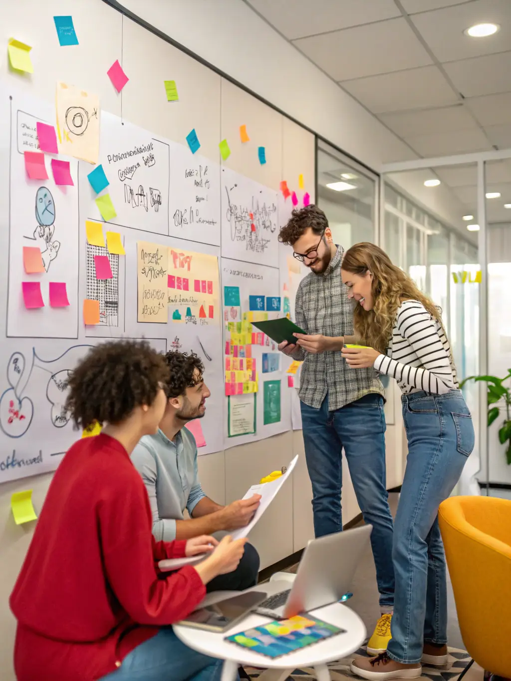 An image depicting a diverse team of financial experts collaborating on card issuing strategies in a modern office environment.